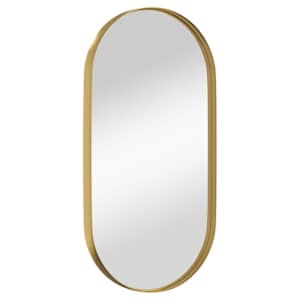 vidaXL Espelho de parede 20x40 cm oval dourado