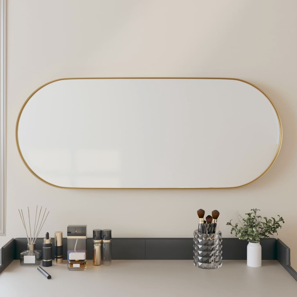 vidaXL Wandspiegel Golden 25x60 cm Oval