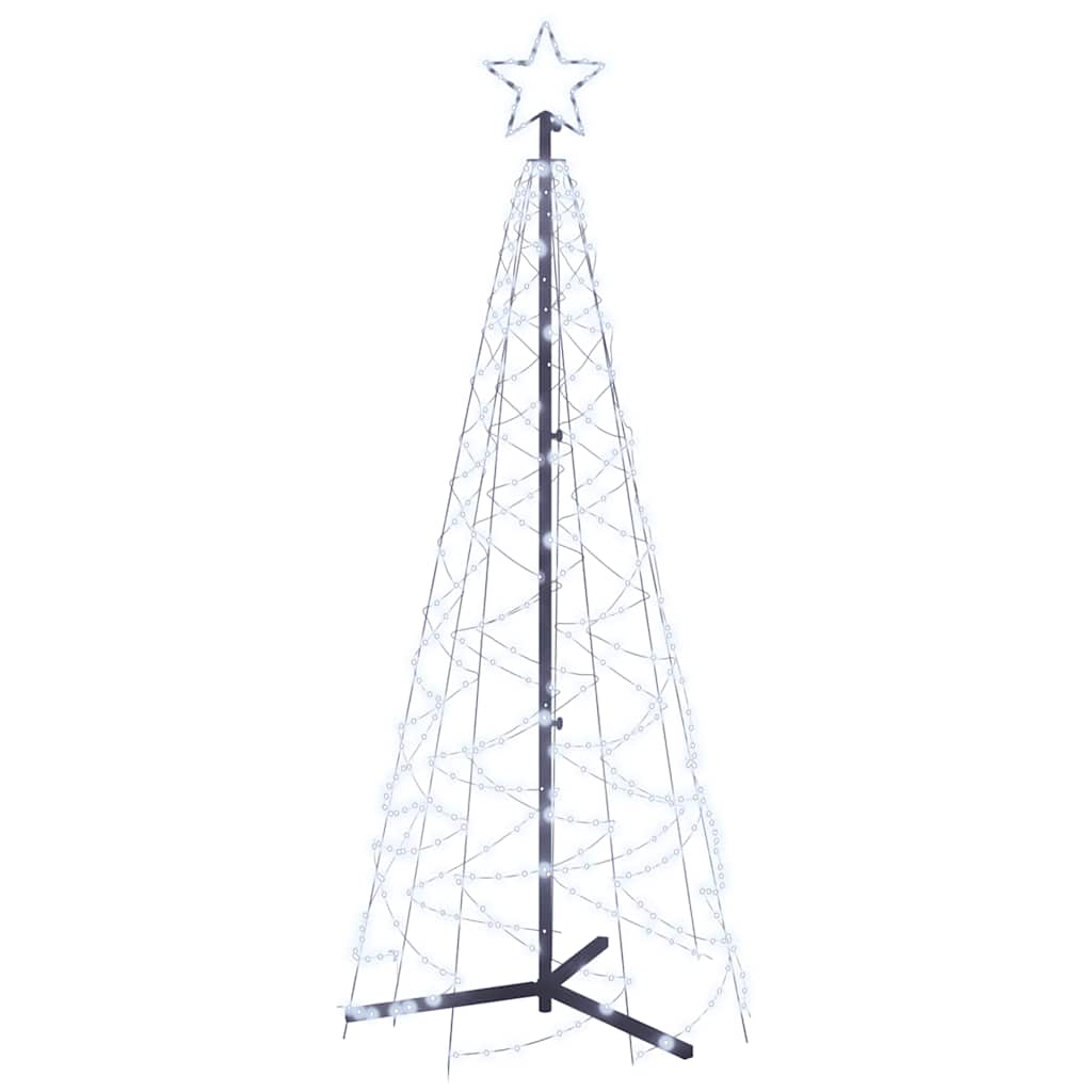vidaXL Vánoční stromek kužel 200 studených bílých LED diod 70 x 180 cm