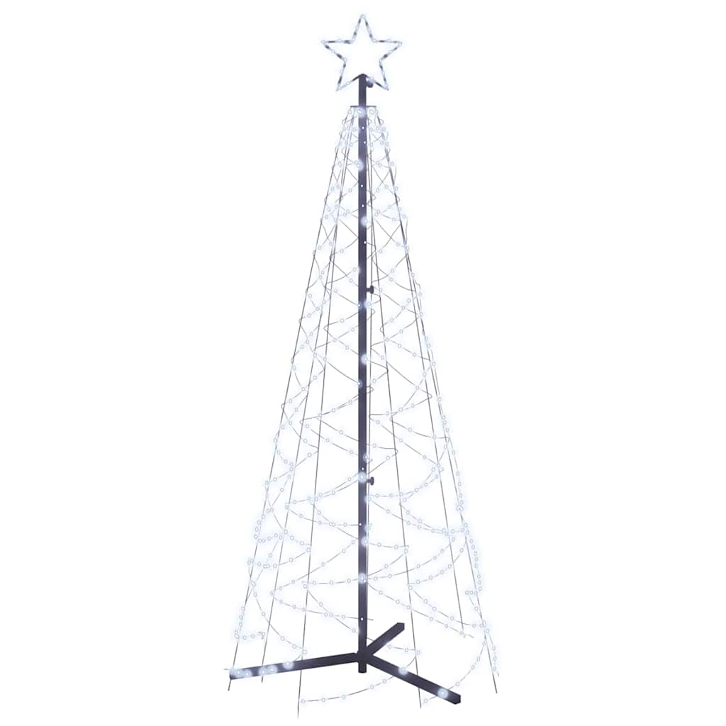 vidaXL Vánoční stromek kužel 200 studených bílých LED diod 70 x 180 cm
