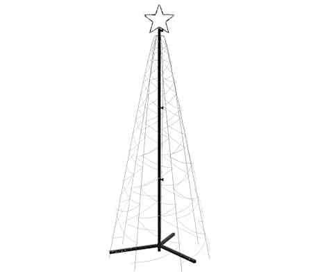 vidaXL Brad de Crăciun conic, 200 LED-uri, alb rece, 70x180 cm