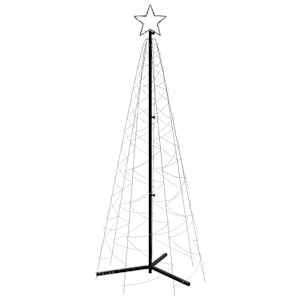 vidaXL Brad de Crăciun conic, 200 LED-uri, alb rece, 70x180 cm