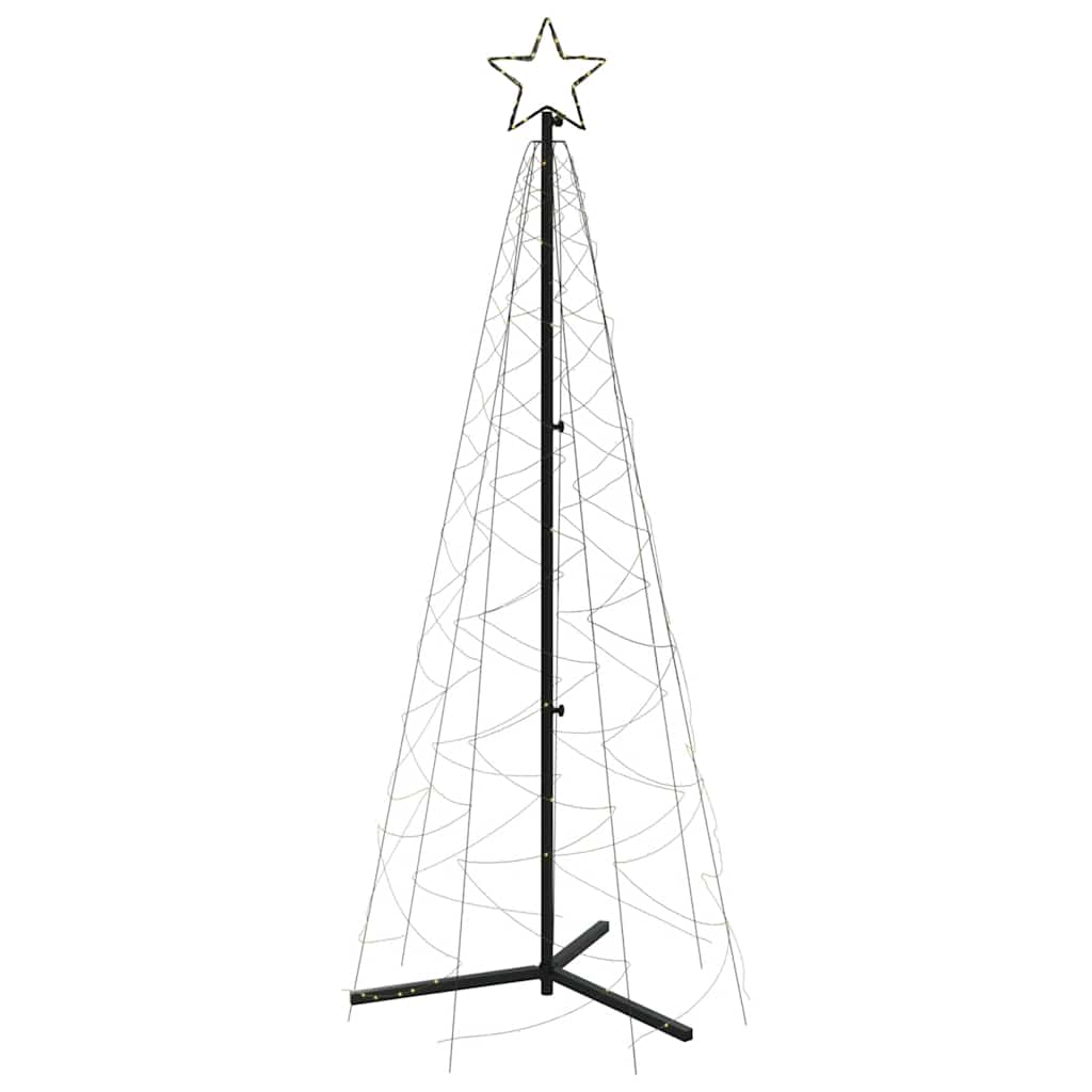 vidaXL Albero di Natale a Cono Bianco Caldo 200 LED 70x180 cm