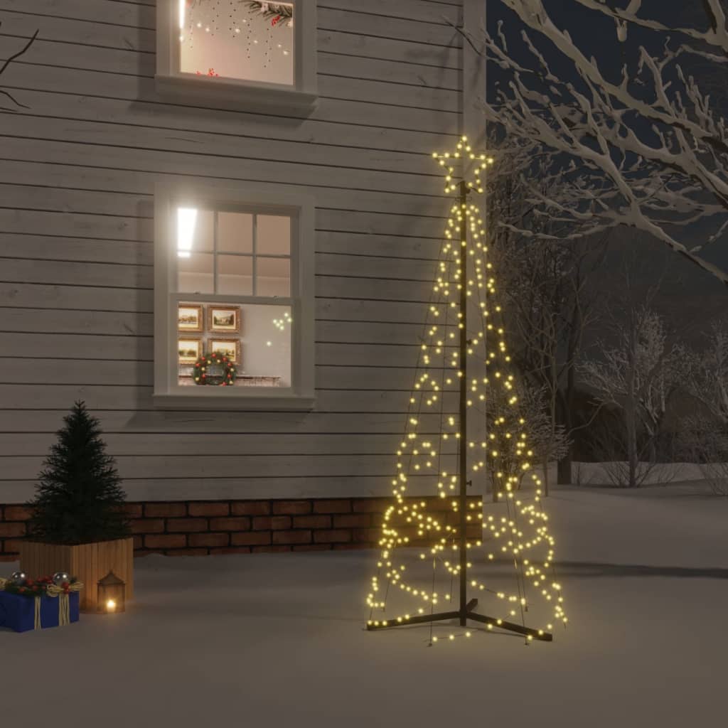 vidaXL LED-Weihnachtsbaum Kegelform Warmweiß 200 LEDs 70x180 cm