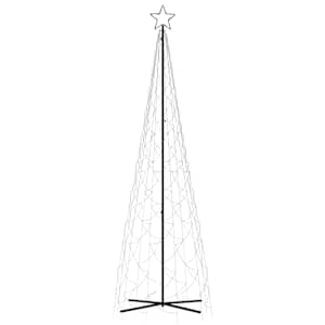 vidaXL Kartio joulukuusi 500 kylm&auml;n valkoista LED-valoa 100x300 cm