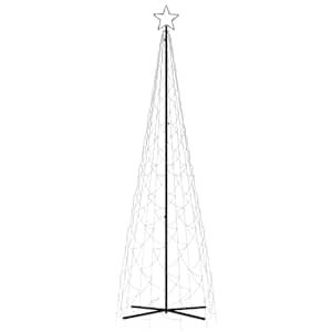 vidaXL koonusekujuline jõulupuu, värviline, 500 LEDi, 100 x 300 cm