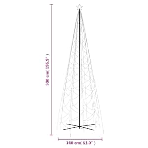 Vánoční stromek kužel 1400 teplých bílých LED diod 160 x 500 cm - obrázek 10