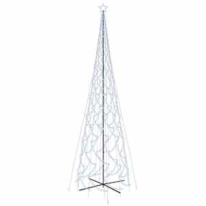 vidaXL koonusekujuline j&otilde;ulupuu, k&uuml;lm valge, 3000 LEDi, 230x800 cm