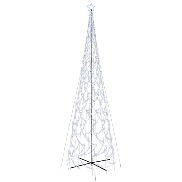 vidaXL koonusekujuline j&otilde;ulupuu, k&uuml;lm valge, 3000 LEDi, 230x800 cm