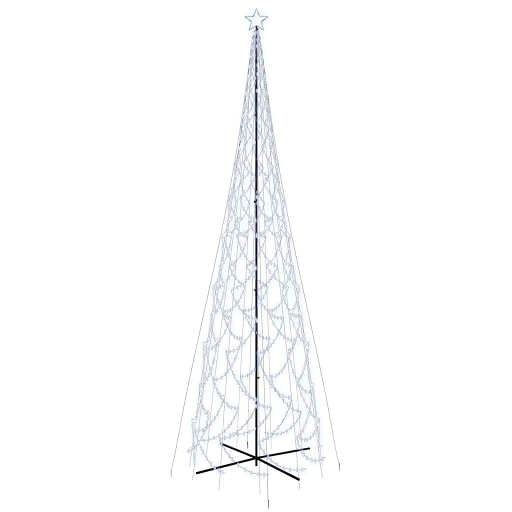 vidaXL Vánoční stromek kužel 3000 studených bílých LED diod 230x800 cm