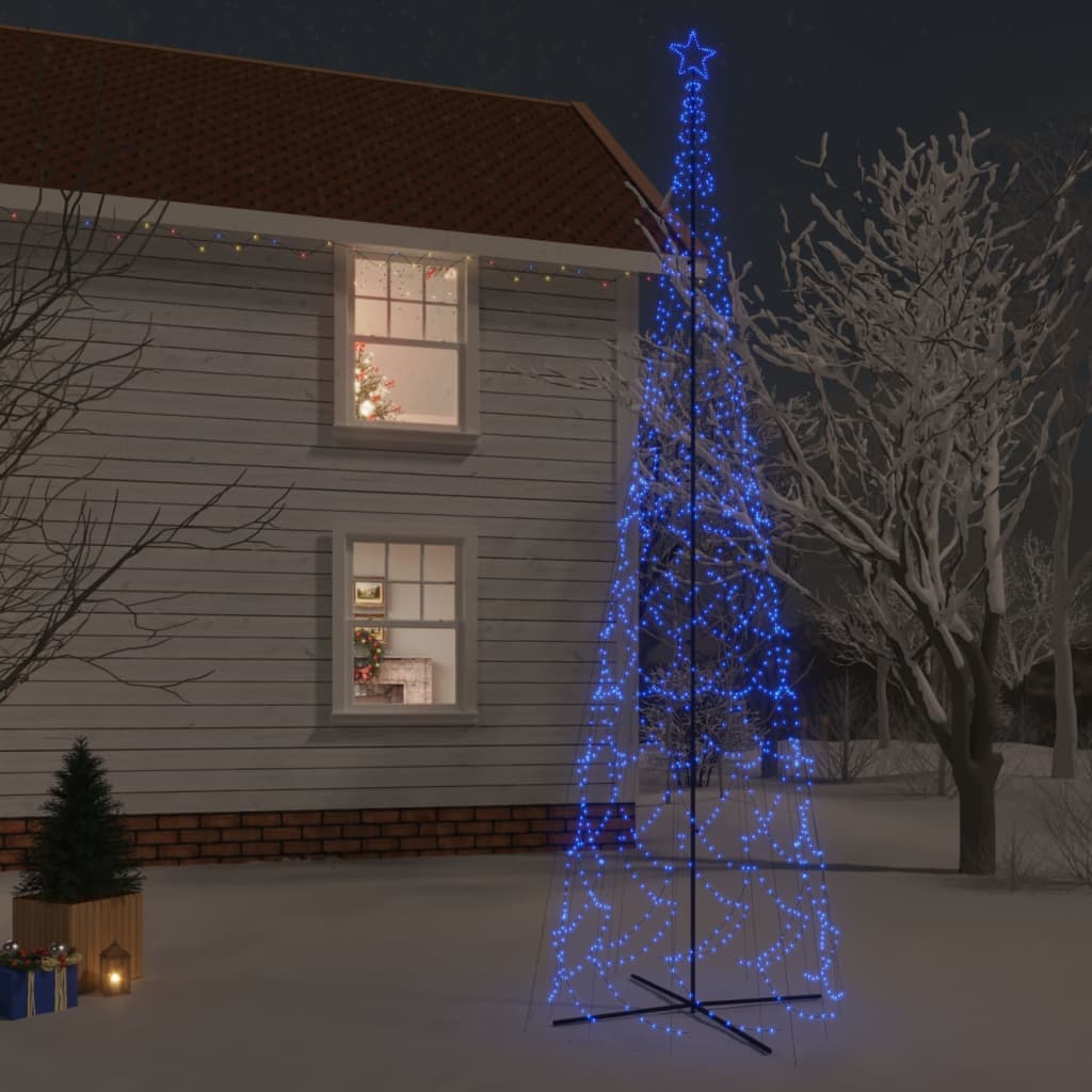 vidaXL kegleformet juletræ 230x800 cm 3000 LED'er blåt lys