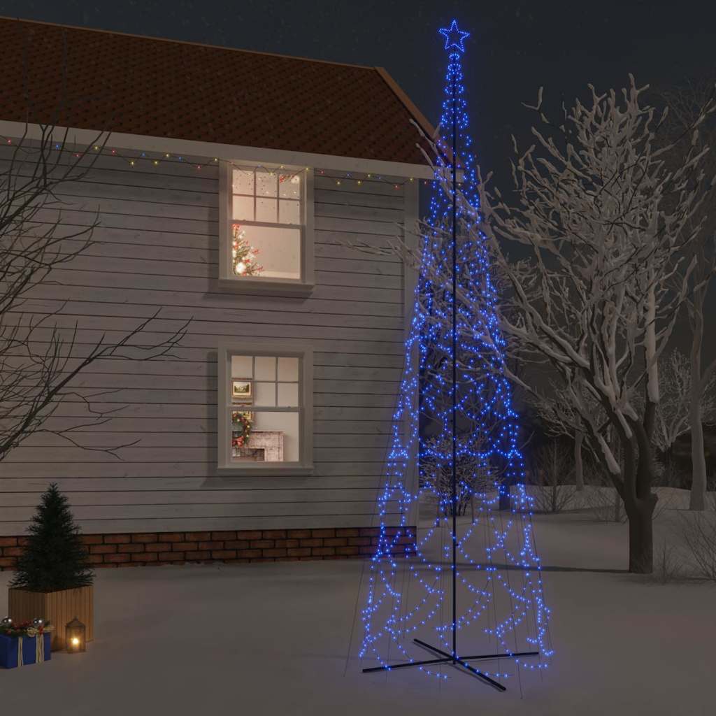vidaXL kegleformet juletræ 230x800 cm 3000 LED'er blåt lys