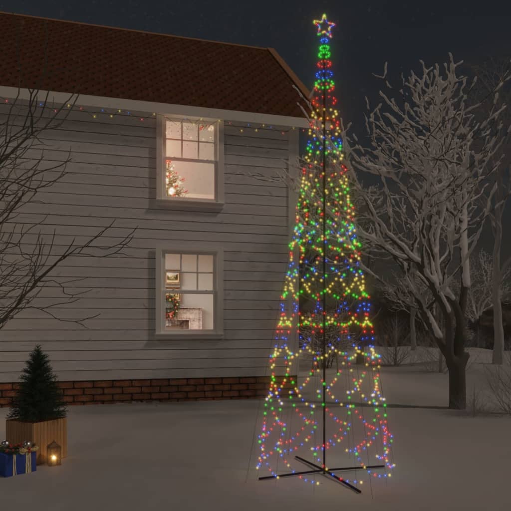 vidaXL kegleformet juletræ 230x800 cm 3000 LED'er farverigt lys
