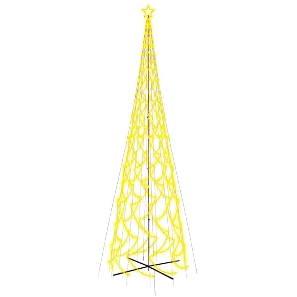 vidaXL koonusekujuline j&otilde;ulupuu, soe valge, 3000 LEDi, 230x800 cm