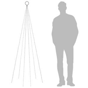 Vánoční stromek na stožár 108 modrých LED diod 180 cm - obrázek 10