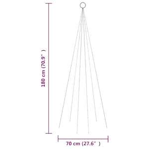 Vánoční stromek na stožár 108 modrých LED diod 180 cm - obrázek 11