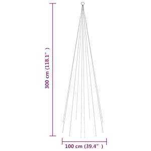 Vánoční stromek na stožár 310 studených bílých LED diod 300 cm - obrázek 11