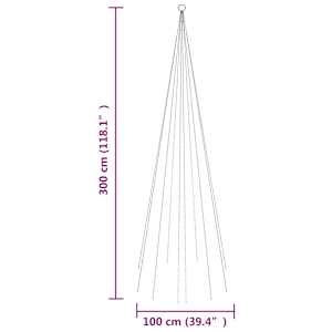 Vánoční stromek na stožár 310 modrých LED diod 300 cm - obrázek 11