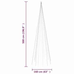 Vánoční stromek na stožár 732 teple bílých LED diod 500 cm - obrázek 11