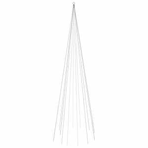 vidaXL &Aacute;rvore de Natal mastro de bandeira 732 LEDs 500 cm branco frio