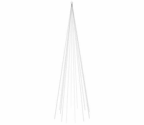 vidaXL Albero di Natale Pennone Colorato 732 LED 500 cm