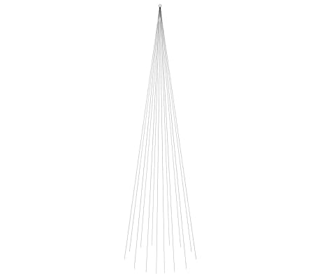 vidaXL Sapin de Noël sur mât de drapeau 1134 LED Blanc chaud 800 cm