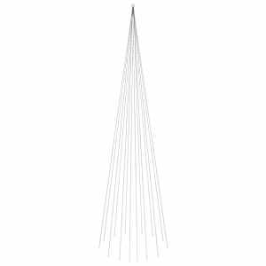 vidaXL &Aacute;rvore de Natal mastro de bandeira 1134 LED 800cm branco quente
