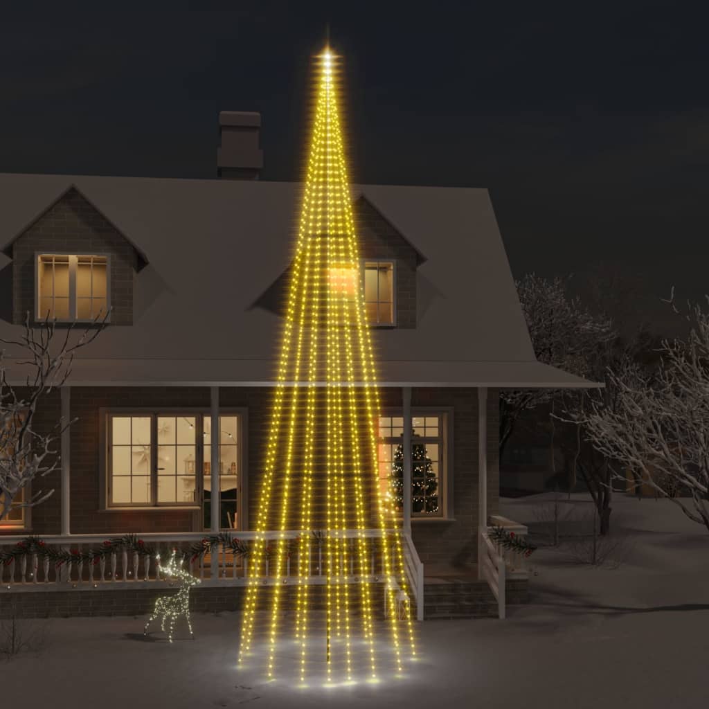 vidaXL LED-Weihnachtsbaum für Fahnenmast Warmweiß 1134 LEDs 800 cm