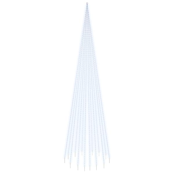 vidaXL j&otilde;ulupuu vaiaga, k&uuml;lm valge, 1134 LEDi, 800 cm