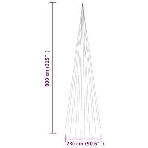 Vánoční stromek na stožár 1 134 barevných LED diod 800 cm - obrázek 11