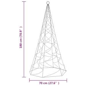 Vánoční stromek na stožár 200 teplých bílých LED diod 180 cm - obrázek 11