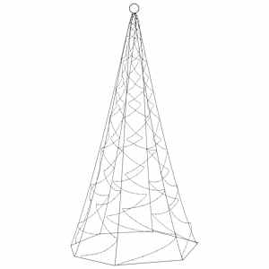 vidaXL &Aacute;rbol de Navidad en asta de bandera 200 LED blanco fr&iacute;o 180 cm