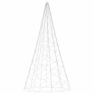 vidaXL Albero di Natale Pennone Bianco Caldo 500 LED 300 cm