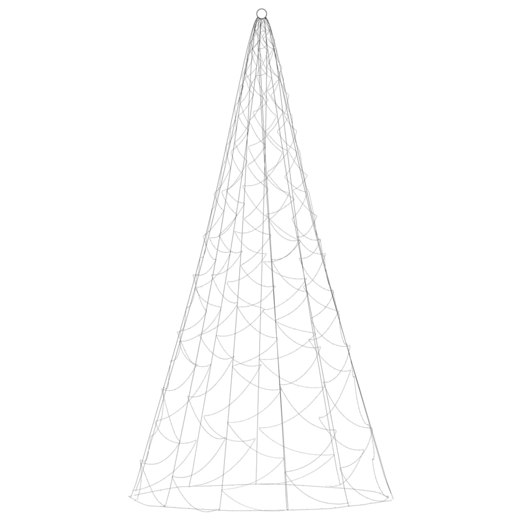 vidaXL juletræ til flagstang 500 LED'er 300 cm farverigt lys