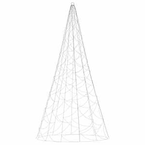 vidaXL Ziemassvētku egle karoga mastam, 500 krāsainas LED, 300 cm