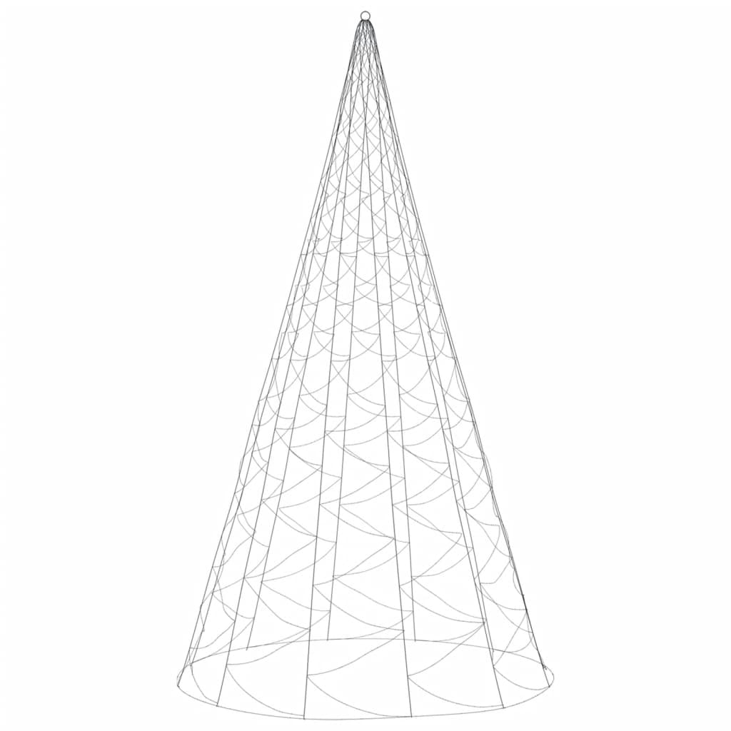 vidaXL Brad de Crăciun pe catarg, 1400 LED-uri, alb rece, 500 cm