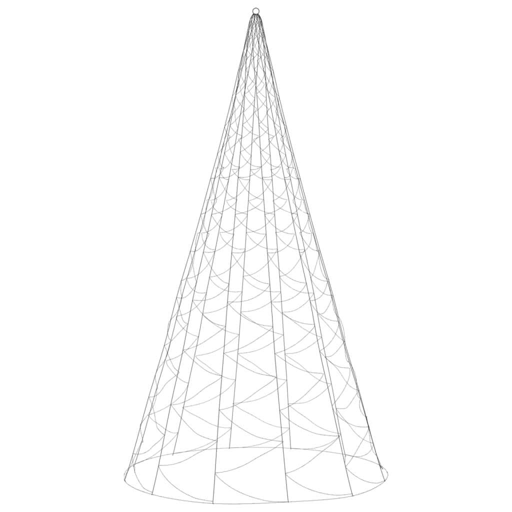 vidaXL Brad de Crăciun pe catarg, 1400 LED-uri, multicolor, 500 cm