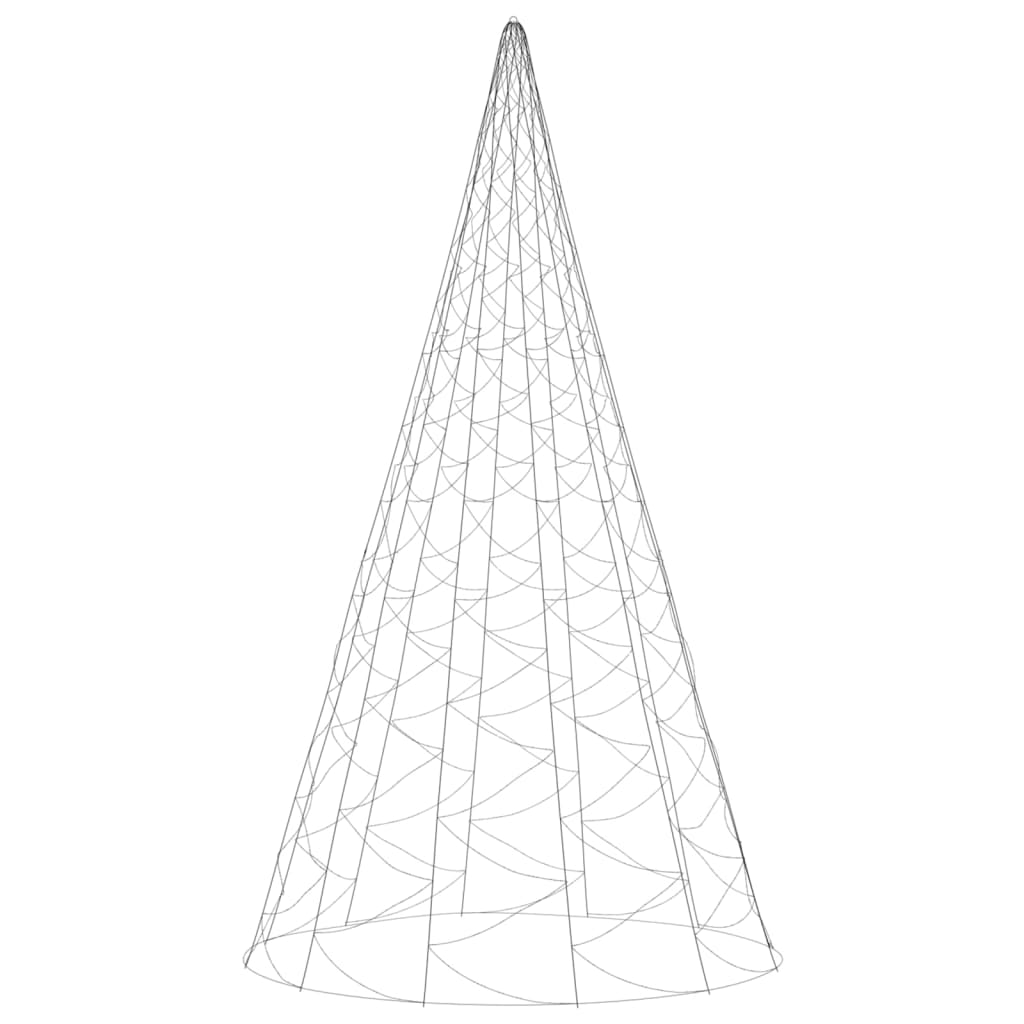 vidaXL Juletre på flaggstang 3000 lysdioder blå 800 cm