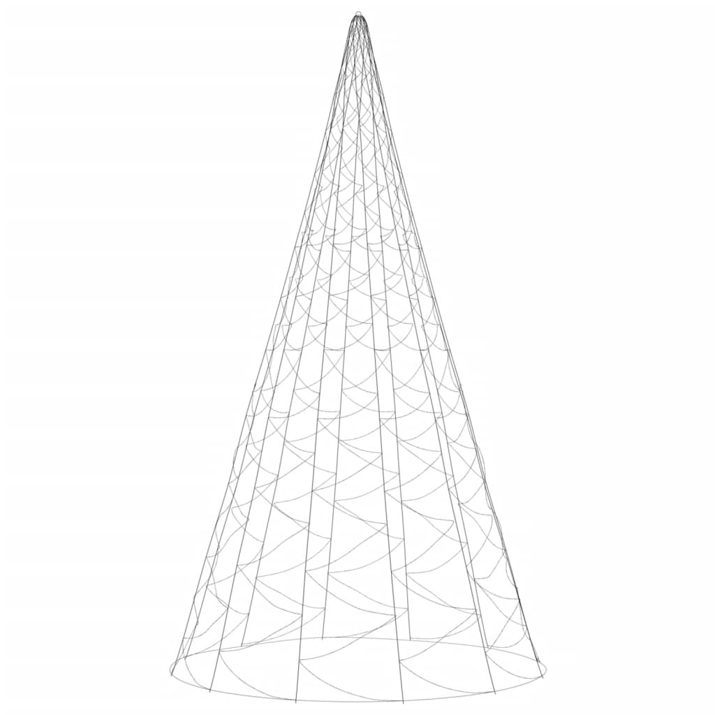 vidaXL LED-Weihnachtsbaum für Fahnenmast Mehrfarbig 3000 LEDs 800 cm