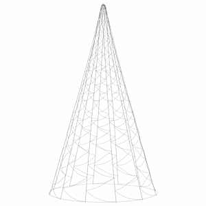 vidaXL Julgran p&aring; flaggst&aring;ng f&auml;rgglada 3000 LEDs 800 cm