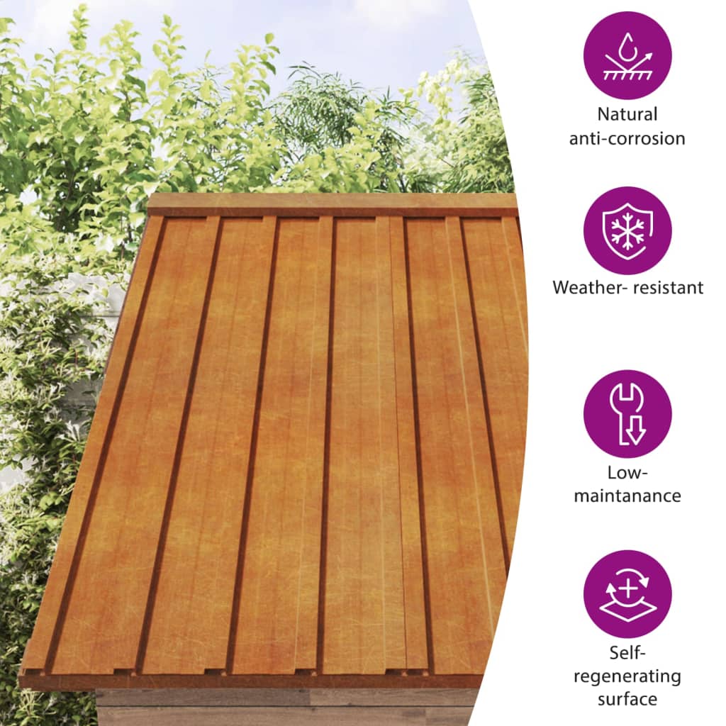 Roof Panels Roofing Material Profile Sheet Sheds Rusty Corten Steel vidaXL - Picture 9 of 36