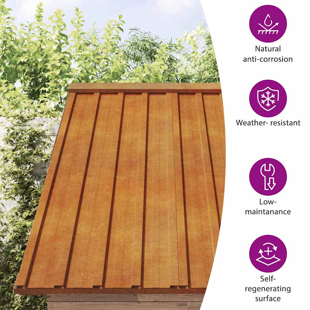 Roof Panels Roofing Material Profile Sheet Sheds Rusty Corten Steel vidaXL - Picture 21 of 36