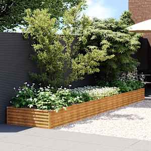 Vrtna visoka greda 482x100x36 cm corten jeklo