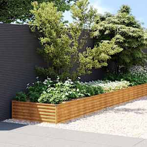 Vrtna visoka greda 579x100x36 cm corten jeklo
