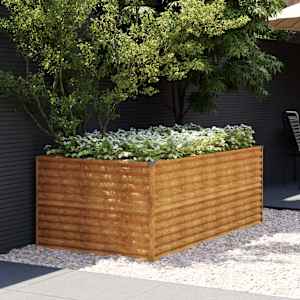 Vrtna visoka greda 196x100x69 cm corten jeklo