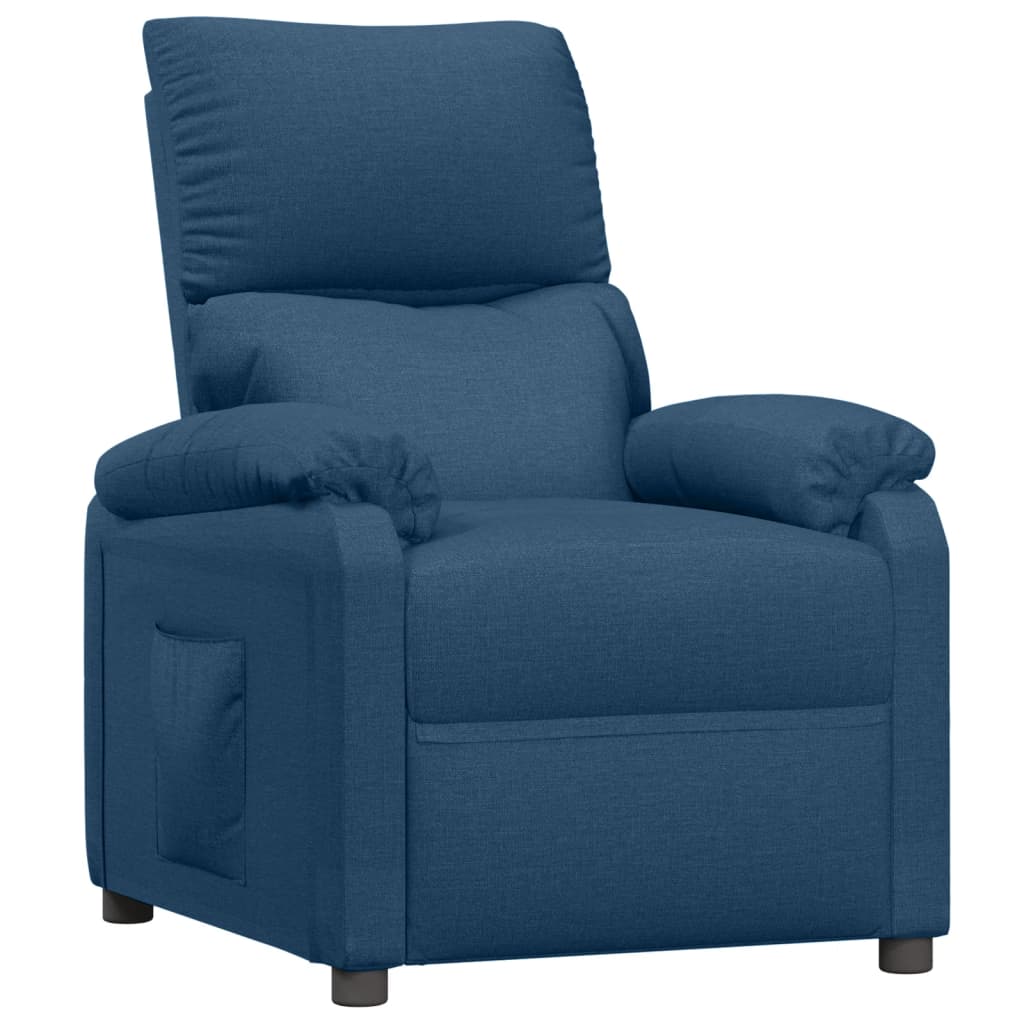 Polohovací křeslo modré textil - obrázek 2