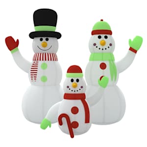 vidaXL Fam&iacute;lia bonecos de neve insufl&aacute;vel com luzes LED 500 cm