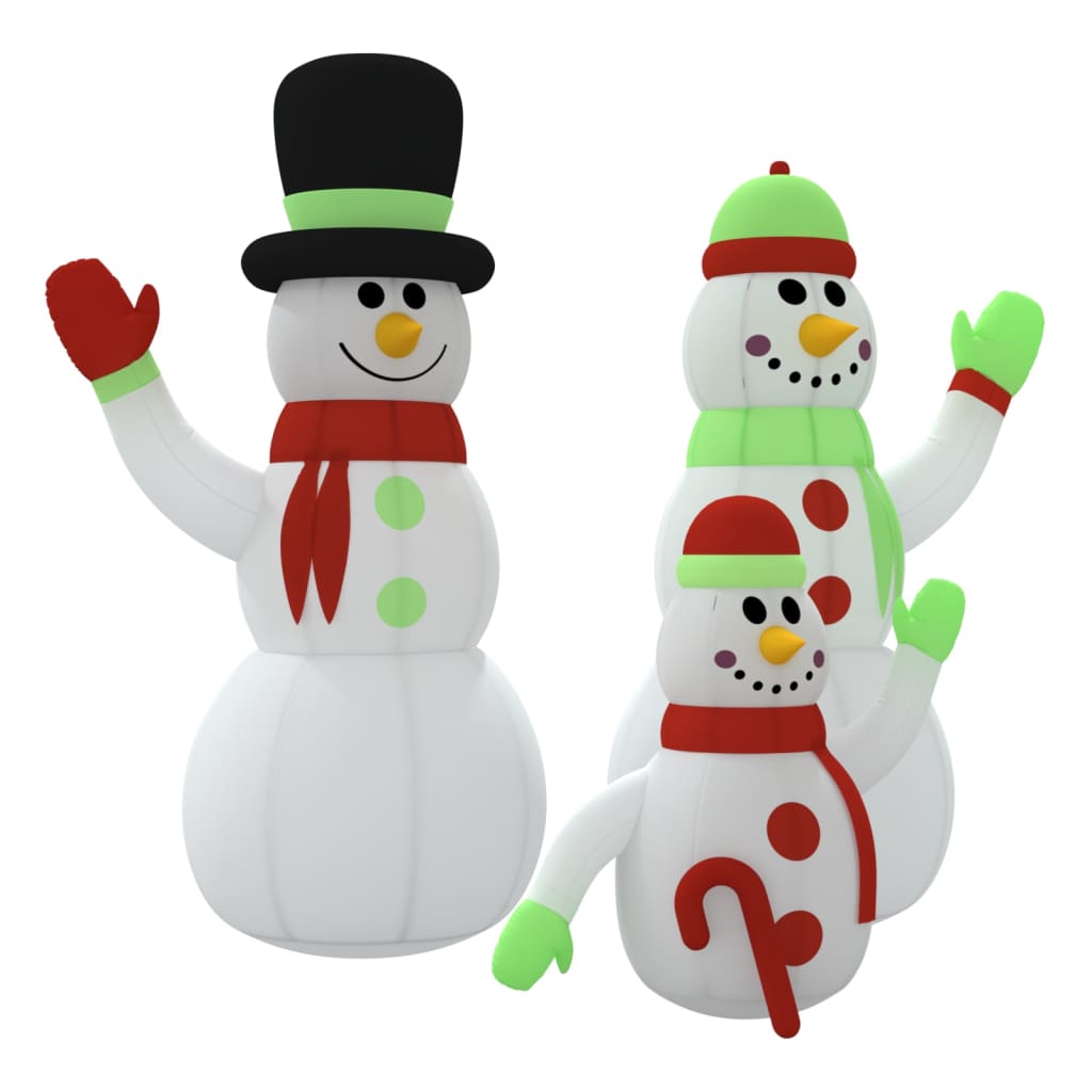 

vidaXL Inflatable Snowman Family with LEDs 16 ft