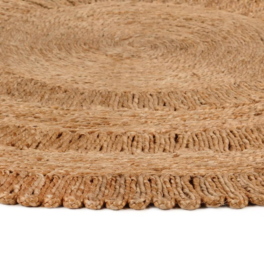 vidaXL Area Rug Hand-braided Jute 90 cm Round | vidaXL.ie