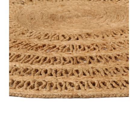 vidaXL Teppich Jute Handgeflochten 120 cm Rund